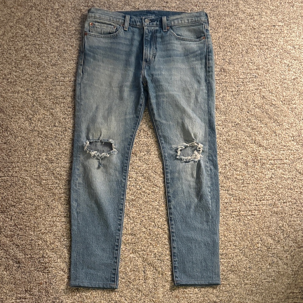 Distressed Blue Slim Jeans